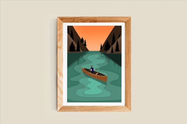 Au grand air - Canoë Affiche