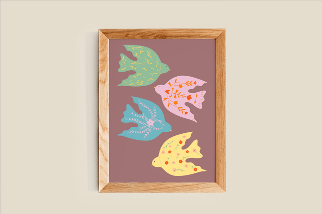 Dose de couleur - Oiseaux Affiche